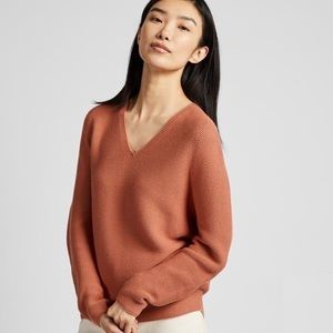 Uniqlo 3D Cocoon sweater orange